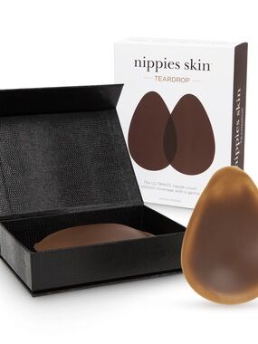Nippies Skin Teardrop Adhesive Nipple Covers (Espresso) Size 1 (A-B Cups)